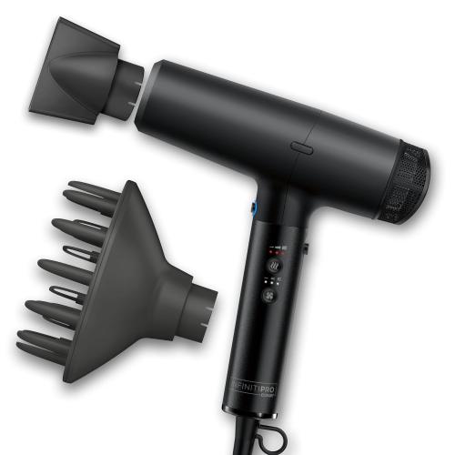 INFINITIPRO by CONAIR DigitalAIRE Hair Dryer | Frizz-Eliminating Hair Dryer with Diffuser | Hair Blow Dryer with Up to 5X More Speed for Higher Air Pressure & Drying Power | Black