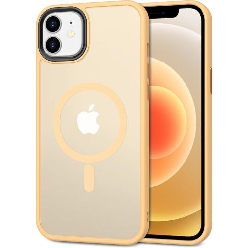 CACOE Magnetic Case for iPhone 12 & iPhone 12 Pro 6.1 inch-Compatible with MagSafe & Magnetic Car Phone Mount,Not Yellowing Anti-Scratch (Yellow)