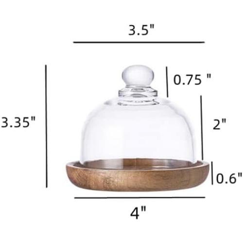Rikyo 2 Sets Mini Cake Stand,Cake Plate Server Platter with Dome