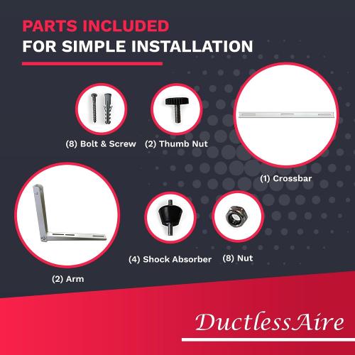 DuctlessAire Outdoor Wall Bracket - Mini Split Mounting Bracket - Ductless Air Conditioner Wall Mount - Mini Split AC/Heating System Accessories for Window AC, HVAC, Heat Pump & More (9000-36000 BTU) ‼️product has scratches ‼️