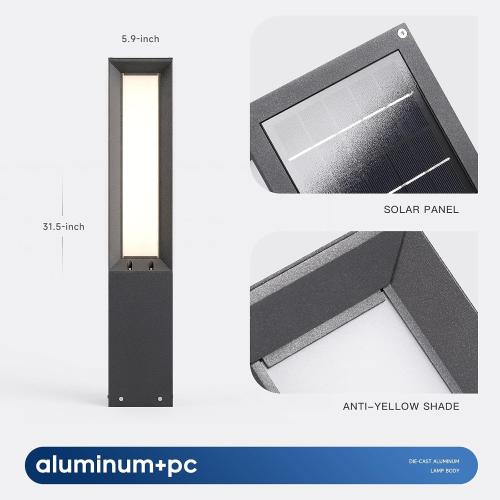 32 Solar Lanterns Outdoor Waterproof IP65 LED Outdoor Floor Lamp | 3000K Floor Lamps, Dusk to Dawn Large Solar Lantern, Modern Lanterns for Porch Patio Garden Landscape Lighting