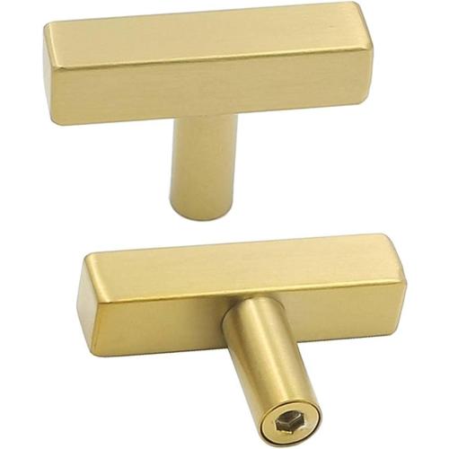 Goldenwarm 5 Pack Gold Cabinet Knobs Brushed Brass Kitchen Pulls