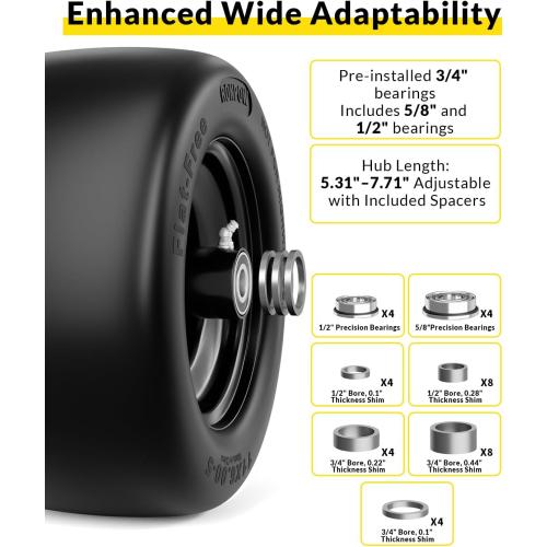 RONPOW 11x6.00-5 Flat Free Zero Turn Lawn Mower Tires, 400lb Load Capacity USED ‼️