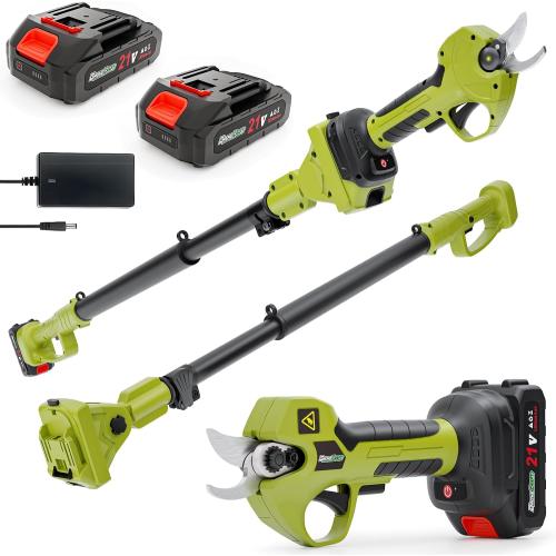 20V 2-in-1 Brushless Pole Pruning Shear with 2 Battery, Battery Powered Cordless Electric Pruning with Lubricant 11