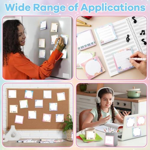 24 Pcs Music Party Favors Set Includes Music Note Sticky Notes and Music Pens Singer Sticky Note Singer Birthday Gifts Memo Notes Pads Ballpoint Pens for Musical School Student Teacher Supplies