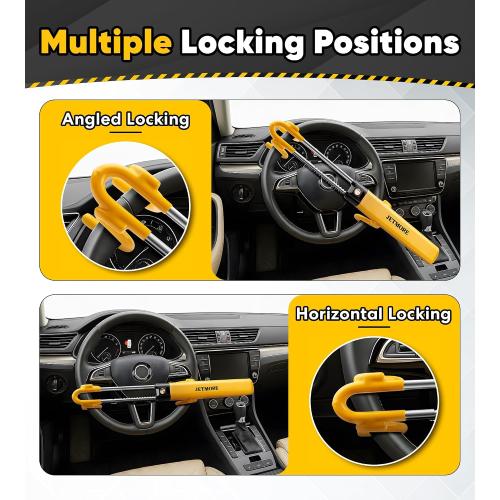 JETMORE Steering Wheel Lock with Keys Adjustable Wheel Locks for Anti Theft