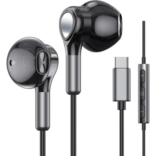 USB C Headphones for Samsung Galaxy S26 S25 S24 S23 S22 S21 S20 A56 A17 A16 Wired USB C Earbuds with Mic Volume Control Earphones USB Type C Headphones for iPhone 17 16 15 Pro Max Plus iPad 10 Pixel