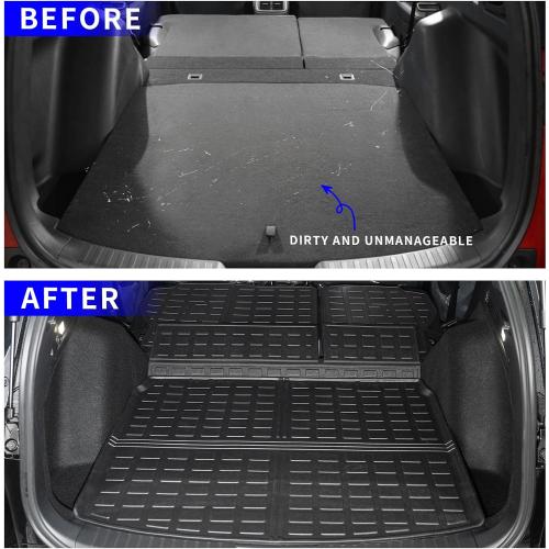 Rongtaod Floor Mats Set for 2023 2024 2025 2026 Honda CRV (Include Hybrid) | with Upper Deck, Cargo Mat Trunk Mat Cargo Liner TPE All Weather Back Seat Cover CR-V Accessories