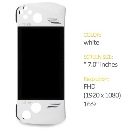 Olivechard Original For ASUS ROG Ally 2023 RC71L Screen Replacement Assembly 7 120Hz FHD (1920x1080) IPS LCD Display with White Frame – 500 Nits Brightness, Anti-Fingerprint Touch Screen Digitizer