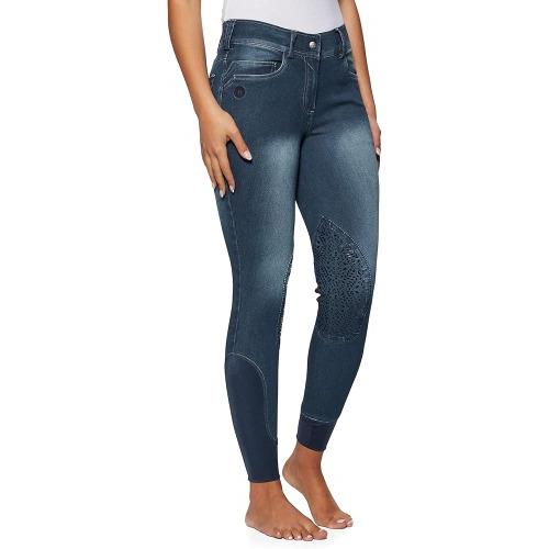 Derby house pro ladies denim knee patch breeches-navy UK-32 EU-42