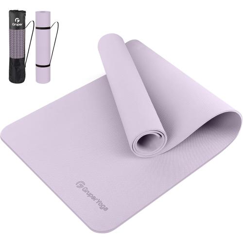 Gruper Yoga Mat Non Slip, Anti-Tear Workout Mat with Carrying Strap and Bag