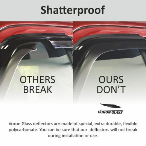 Voron Glass Tape-on Extra Durable Rain Guards for Trucks Chevrolet (Chevy) Silverado/GMC Sierra 2500HD, 3500HD 2020-2026 Crew Cab, Window Deflectors, Vent Window Visors, 4 Pieces - 120086v2