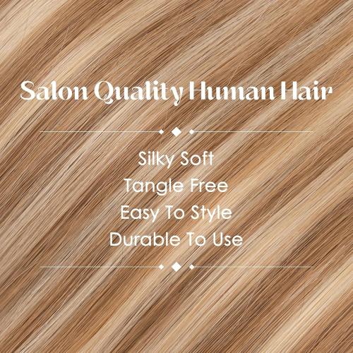 Hairro 6PCS 6 Clips In Short Hair Extensions Remy Real Human Hair Clip Ins Mini Clip On Hairpin Hairpieces For Women 31g 10 Inch #6P613R