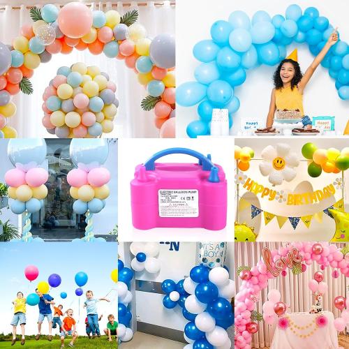 QIPUMP Balloon Pump Electric,110V 600W Balloon Blower Inflator Dual Nozzle Air Pump Balloons Inflator for Decoration, Party, Sport,Gifts:2 Balloon Tying Tools