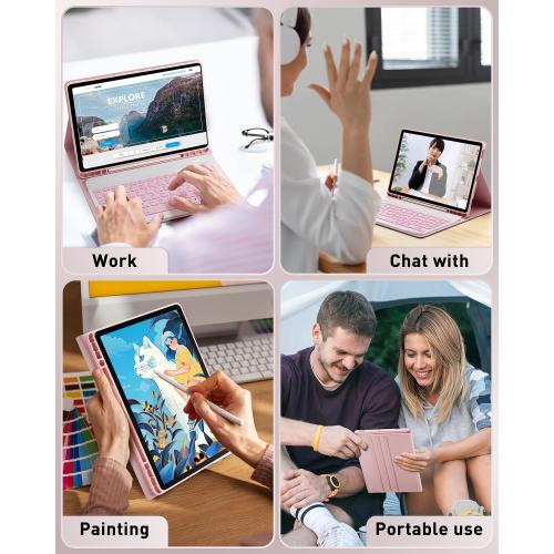 Case Keyboard for iPad A16 11th 10th Generation 11-inch 7 Color Backlit