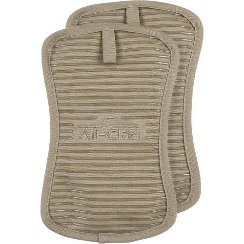 All-Clad Premium Pot Holder & Hot Pad: Heat Resistant up to 500 Degrees - 100% Cotton, 10x6.25 Hot Pad for Kitchen and Barbeque, 2-Pack, Mushroom