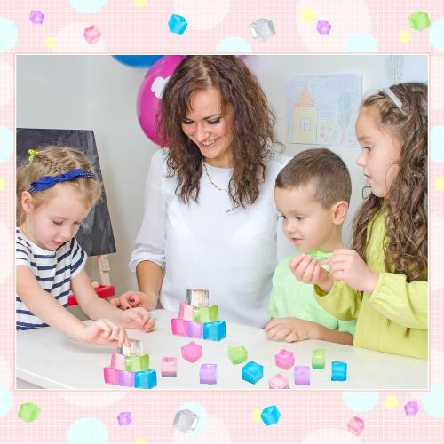Poen 30 Pcs Mini Ice Cube Balls 0.98 Inch Fidget Toys