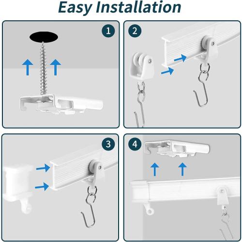 Flexible Bendable Ceiling Curtain Track, 9.8 ft (3 m), White