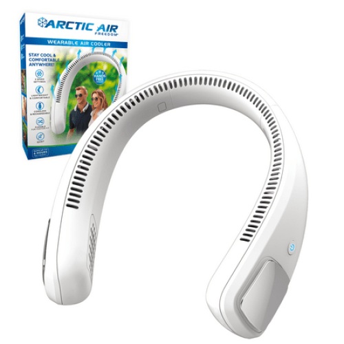 Arctic Air Freedom Neck Cooler, Portable Neck Fan with 3 Fan Speeds, USB Charging, 6-Hour Battery