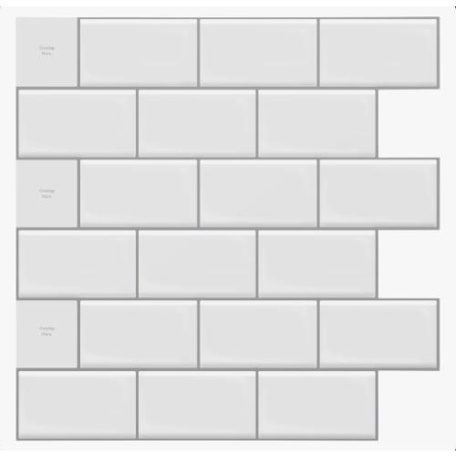Vinyl Peel and Stick White Subway Tile (Set of 10)