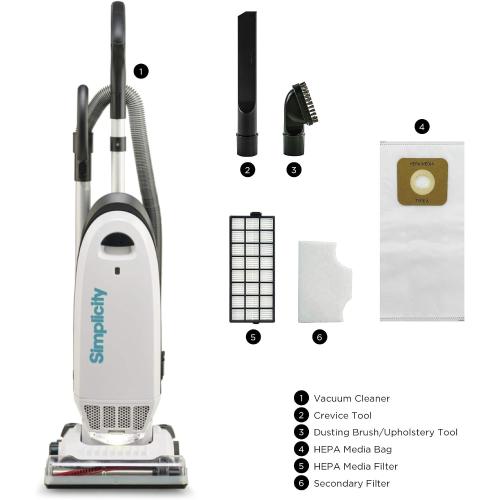 Simplicity Vacuums S20EZM Allergy Bagged Upright Vacuum Cleaners for Home