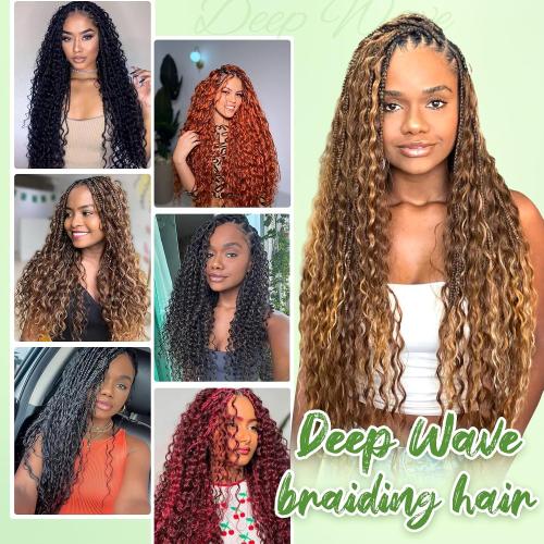 Eerya 18 Inch Deep Wave Curly Braiding Hair 2 Packs Boho Hair for Braiding