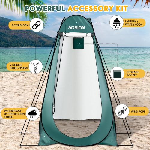 Pop Up Privacy Shower Tent, Portable Changing Dressing Room with Carry Bag, Waterproof Sun Shelter for Camping, Beach, Hiking & Outdoor Activities.COLOR BROWN ‼️