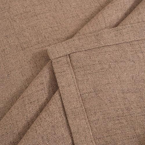 YoungsTex Mocha Brown Linen Semi Sheer Curtains 78 Inch Length 2 Panels