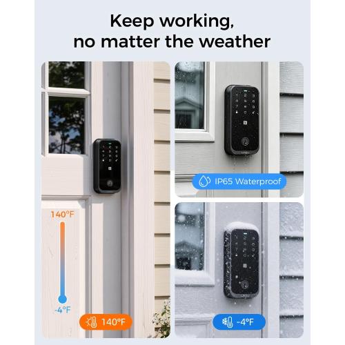 WiFi Smart Lock HomeKey Keyless Entry Door Lock Fingerprint Deadbolt