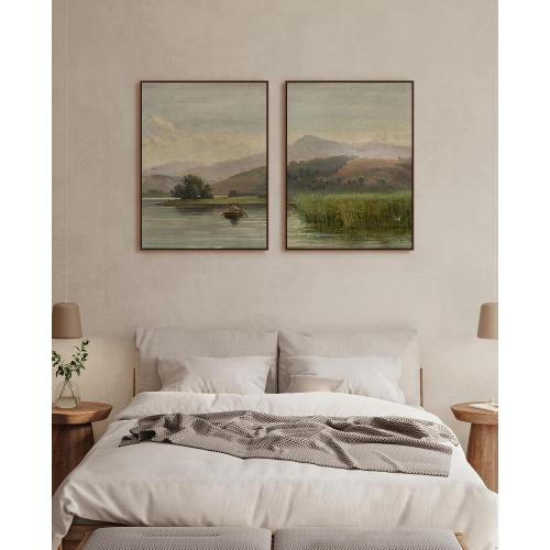 16x20 Canvas Floater Frame for Abstract Wall Art,Walnut Woodgrain