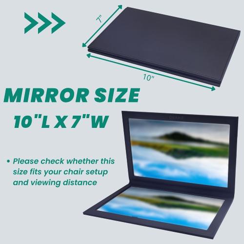 Adjustable Face Down Mirror for Vitrectomy Recovery - 10 x 7, Black