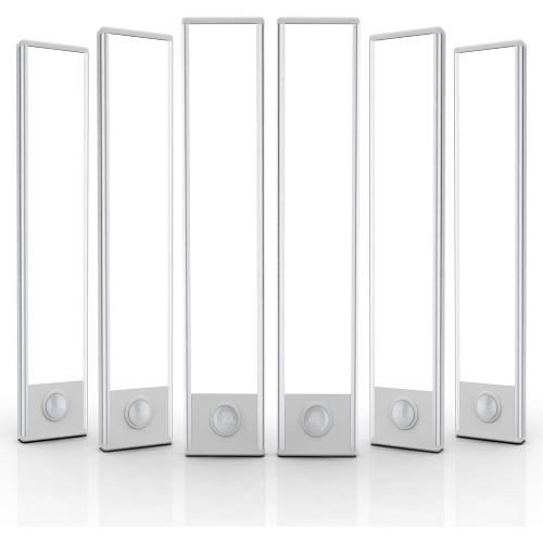 6 Pack Under Cabinet Lights Wireless, 32 LED Motion Sensor Light Indoor Rechargeable Magnetic Closet Lights Battery Operated, Under Counter Lights for Kitchen, Wardrobe, Hallway, Stairs