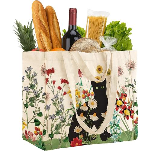 Miss Adola Cute Extra Large Canvas Grocery Tote Bag