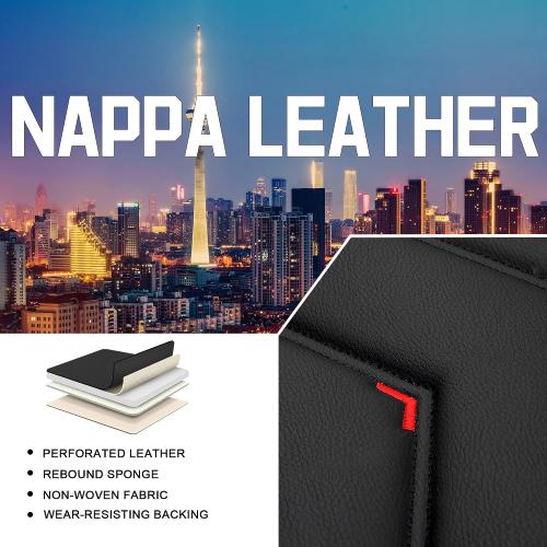 CTDS Car Seat Covers for Nissan Altima 2001-2026, Stylish Sport Seat Cover, Premium Nappa Leather Car Seat Cover. Automobile Seat Covers Sets.(Standard 2 Seats/Black)