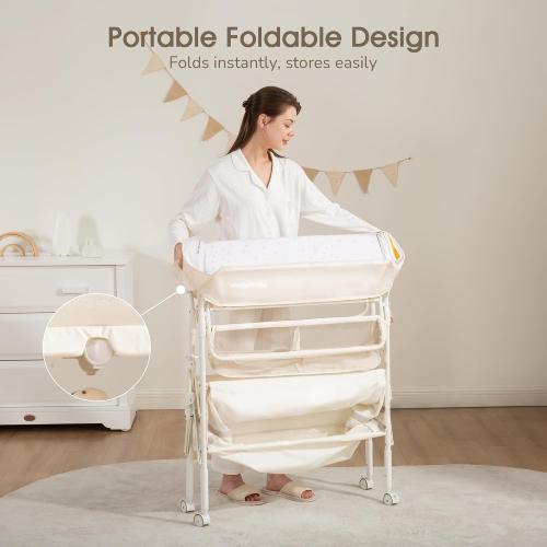 Maydolly Baby Changing Table, Maydolly Portable Foldable Changing Table, Waterproof Diaper Changing Station, Adjustable Height Changing Station, Mobile Nursery for Newborn and Infant