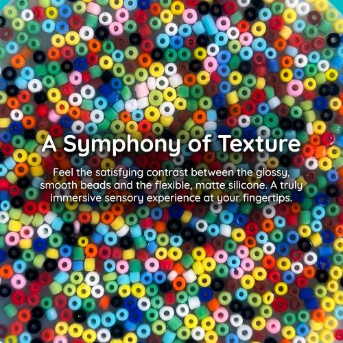 Flexible Silicone Sensory Fidget Pad, Multi-Color Mini Bead Covered Stress Relief Toy for Daily Calming, Anxiety Relief, Star