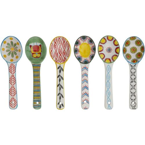Ceramic Coffee Spoons Set of 6 – Multipurpose Teaspoons for Espresso/Tea/Dessert | Assorted Bright Colors, Lead-Free | Dishwasher/Microwave Safe | Cute Decorative Spoons for Kitchen & Gifts