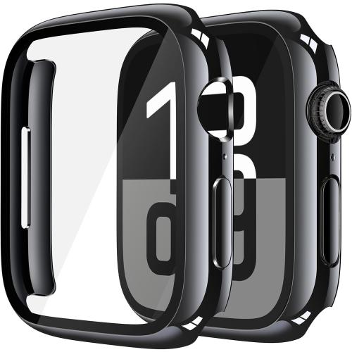 Misxi Case with Screen Protector for 42mm Apple Watch Series 11/10 | 2-Pack Cover with Tempered Glass for 11/10, Scratch Resistant Sensitive Touch Protection, Jet Black