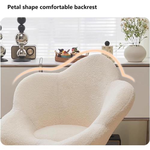 Swivel Office Chair Fleece Armchair Petal Vanity Chair W/Back Support Task Chair 11cm Height Adjustable Executive Chair one piece missing ‼️