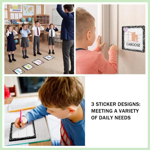 AmazingSpark 36 Pcs Large 6'' Composition Notebook Line up Spots for Classroom Waterproof Floor Number Sticker Classroom Line up Spot Decal Marker for Preschool Kindergarten Back to School(Cute)