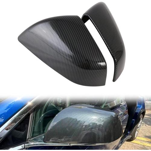 Side View Mirror Covers for Tesla Model X 2016-2021 ABS Carbon