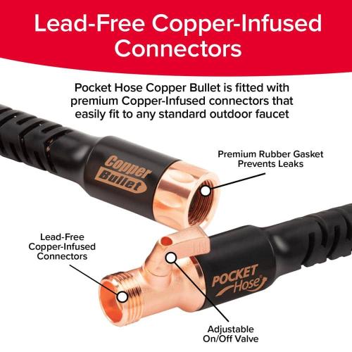 Pocket Hose Copper Bullet 3/4 in. x 100 ft. Expandable Garden Hose with Spray Nozzle