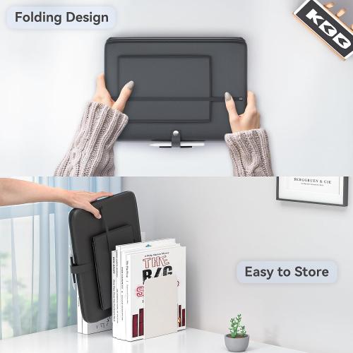 KDD 3 in 1 Book Holder Stand for Reading, Portable Desktop Bookstand with Mesh Storage Bag, 3 Pen Slots & Adjustable Straps, Lightweight Book Sleeve Fits Tablets, E-Readers, Cookbooks & Sheet Music (Set of 2)