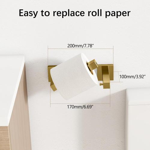 FEILERN Toilet Paper Holder, Wall Mount Pivoting for Bathroom, Gold