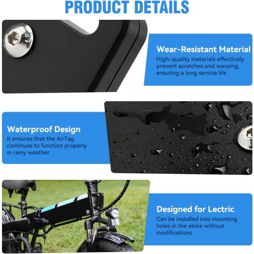 JERBOR Holder for Airtag for Lectric XP(3.0/4), XP Step-Thru, XP Lite, XP Trike, Xpedition, ONE, Hidden Airtag Mount GPS Tracker, Non-Theft Waterproof Accessories for Lectric