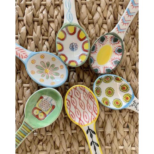 Ceramic Coffee Spoons Set of 6 – Multipurpose Teaspoons for Espresso/Tea/Dessert | Assorted Bright Colors, Lead-Free | Dishwasher/Microwave Safe | Cute Decorative Spoons for Kitchen & Gifts