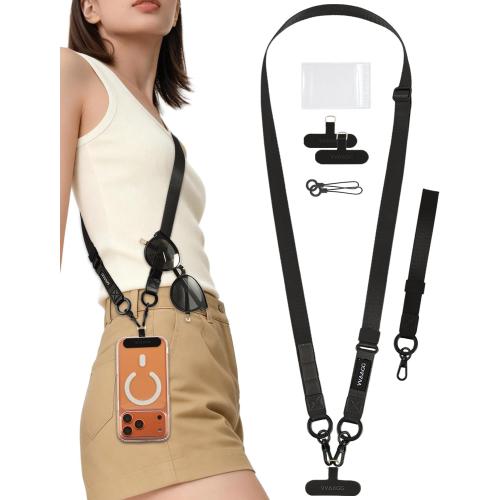 VVAAGG Cell Phone Lanyard for iPhone: Adjustable Phone Strap Crossbody Neck and Wrist Strap Anti-Theft Lanyard Travel Essential Compatible for iPhone Android Smartphones