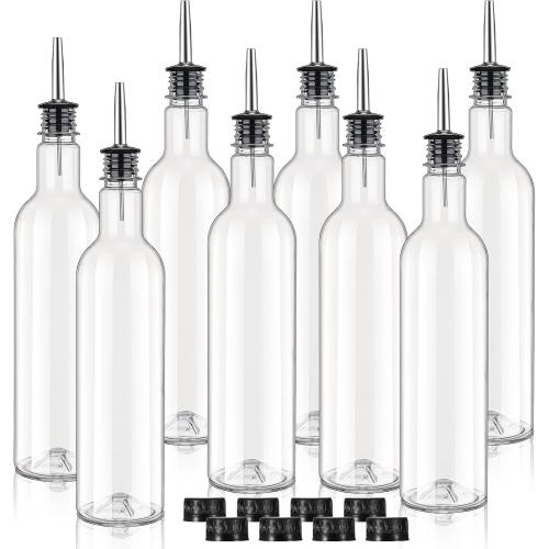 8 Pack 25 oz Syrup Bottle with Spout Pourer and Cap
