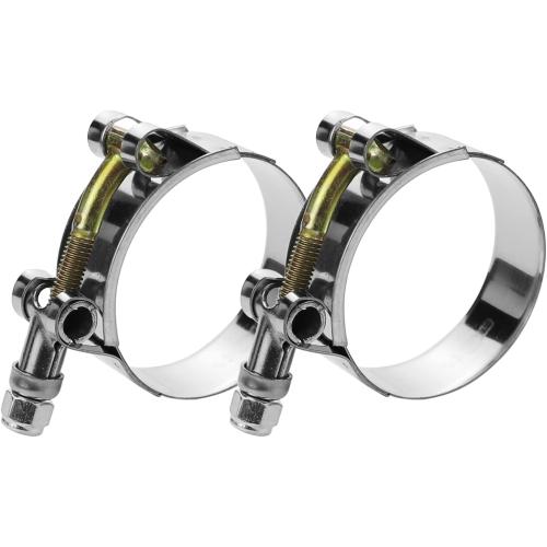 2 Pack 2.5 T-Bolt Hose Clamps, 304 Stainless Steel Turbo Intake Clamp, Working Range 2.76-3.07(70mm-78mm) for 2.5 I.D. Hose with 5mm Wall Thickness.(Measure your hose O.D. before buying)