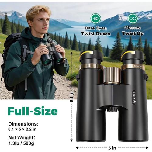 12x42 Binoculars for Adults High Powered Waterproof with Large View